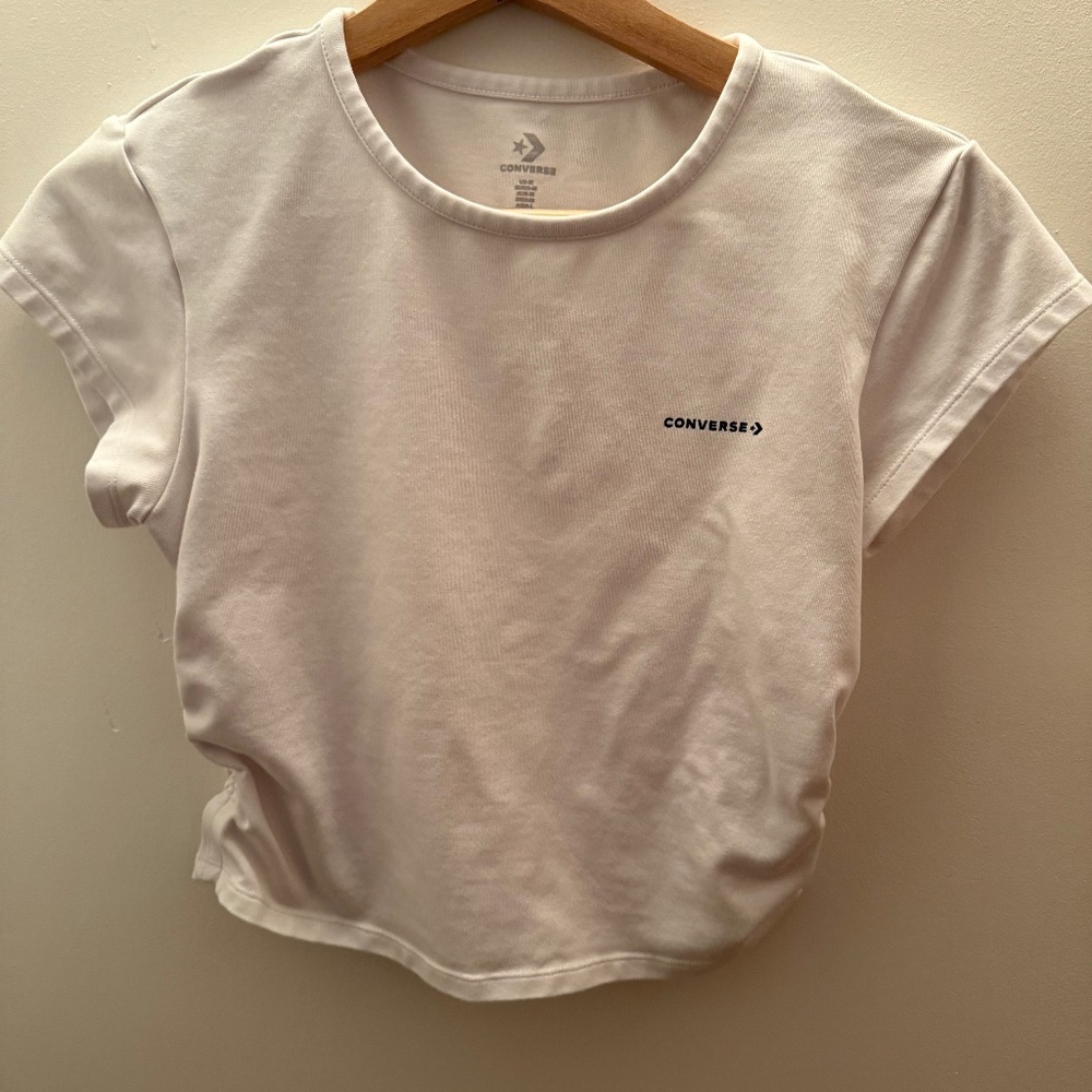 Converse Side Ruched Cropped T Shirt